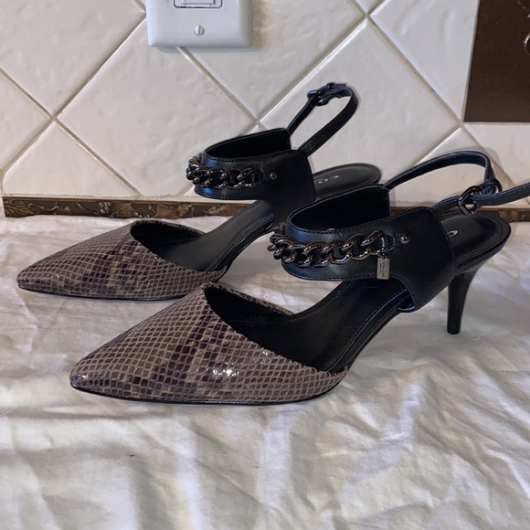 NWOB Coach Garland Slingback Snake Print Chain Pumps - Picture 2 of 10